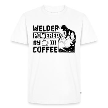 Welder and coffee - Men's Premium Organic T-Shirt - white - Front - Nico (187cm)