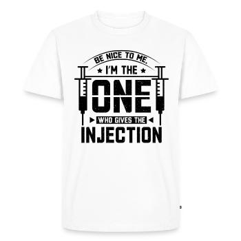 Nurse gives injection - Men's Premium Organic T-Shirt - white - Front - Nico (187cm)