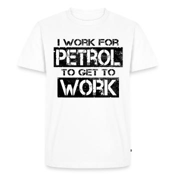 Prix de l’essence - T-shirt Premium bio Homme - blanc - Devant - Nico (187cm)