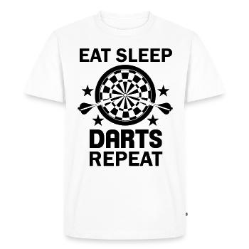 Eat Sleep Darts repeat Game of Darts - Men's Premium Organic T-Shirt - white - Front - Nico (187cm)