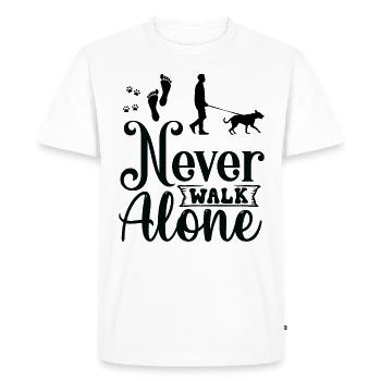 Never walk alone walking with Dog - Men's Premium Organic T-Shirt - white - Front - Nico (187cm)