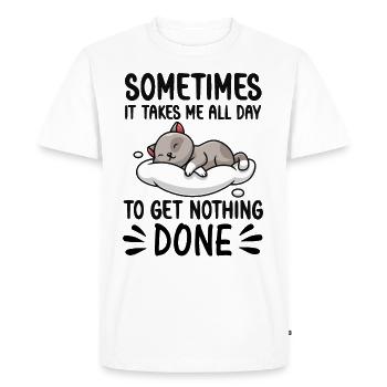 Doing nothing lazy Cat sleeping funny Cats Katzen - Men's Premium Organic T-Shirt - white - Front - Nico (187cm)