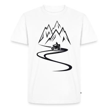 Motard parcourant la montagne sur les montagnes et la nature - T-shirt Premium bio Homme - blanc - Devant - Nico (187cm)