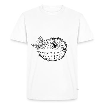 poisson globe - T-shirt Premium bio Homme - blanc - Devant - Nico (187cm)
