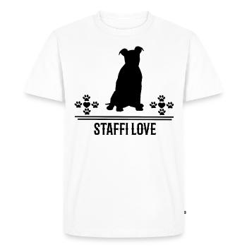 Staffi Stafford Staffordshire - T-shirt Premium bio Homme - blanc - Devant - Nico (187cm)