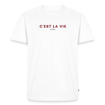 C'est la vie - C'est la vie! France Paris - T-shirt Premium bio Homme - blanc - Devant - Nico (187cm)