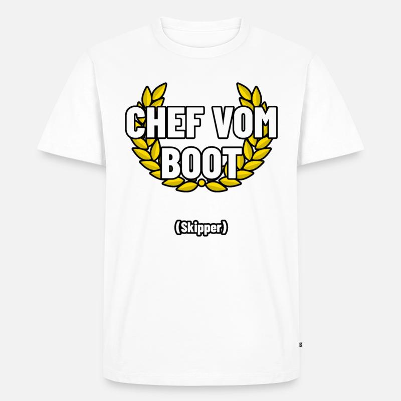chef boot skipper - Männer Premium Bio T-Shirt - Weiß