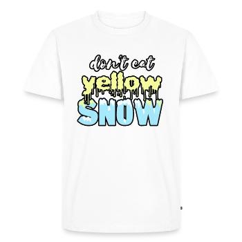 Ne pas manger de neige jaune - T-shirt Premium bio Homme - blanc - Devant - Nico (187cm)