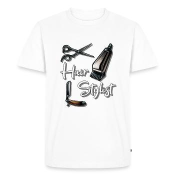 Coiffeur. coiffeur - T-shirt Premium bio Homme - blanc - Devant - Nico (187cm)