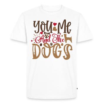 Toi, moi et les chiens - T-shirt Premium bio Homme - blanc - Devant - Nico (187cm)