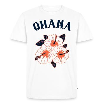Conception de fleurs d’hibiscus hawaïennes, Ohana hawaii - T-shirt Premium bio Homme - blanc - Devant - Nico (187cm)