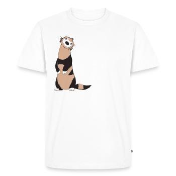 Mon furet a mangé mes devoirs drôle de furet plushie - T-shirt Premium bio Homme - blanc - Devant - Nico (187cm)