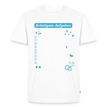 JGA Aufgaben für den Bräutigam - Männer Premium Bio T-Shirt - Weiß - Vorne - Nico (187cm)