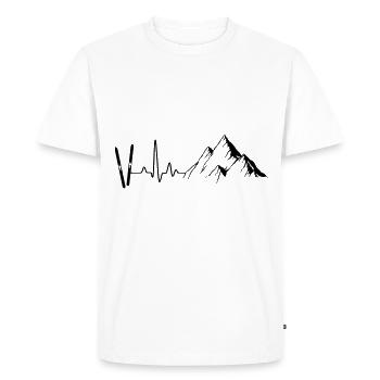 Skiing Freqenz Skier Ski Vacation Mountains Pulse - Men's Premium Organic T-Shirt - white - Front - Nico (187cm)