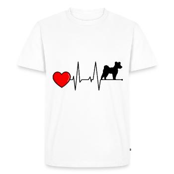 Pumi Dog Mama Heartbeat Noir - T-shirt Premium bio Homme - blanc - Devant - Nico (187cm)