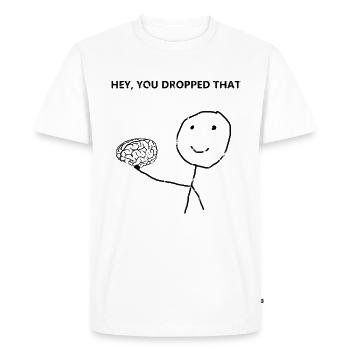 Stupidité politique cerveau provocation idiote cadeau - T-shirt Premium bio Homme - blanc - Devant - Nico (187cm)