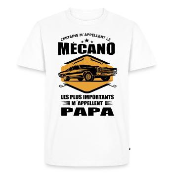 Mechanic Shirt - Mecano Dad Gift - Men's Premium Organic T-Shirt - white - Front - Nico (187cm)