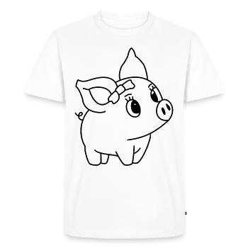 Porc porcelet mignon - T-shirt Premium bio Homme - blanc - Devant - Nico (187cm)