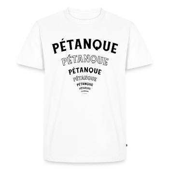 Petanque Boule Ball Outfit pour Bouler Boules - T-shirt Premium bio Homme - blanc - Devant - Nico (187cm)
