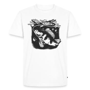 Pêcheurs et pêcheurs Accessoires de pêche Motif Canne à pêche - T-shirt Premium bio Homme - blanc - Devant - Nico (187cm)