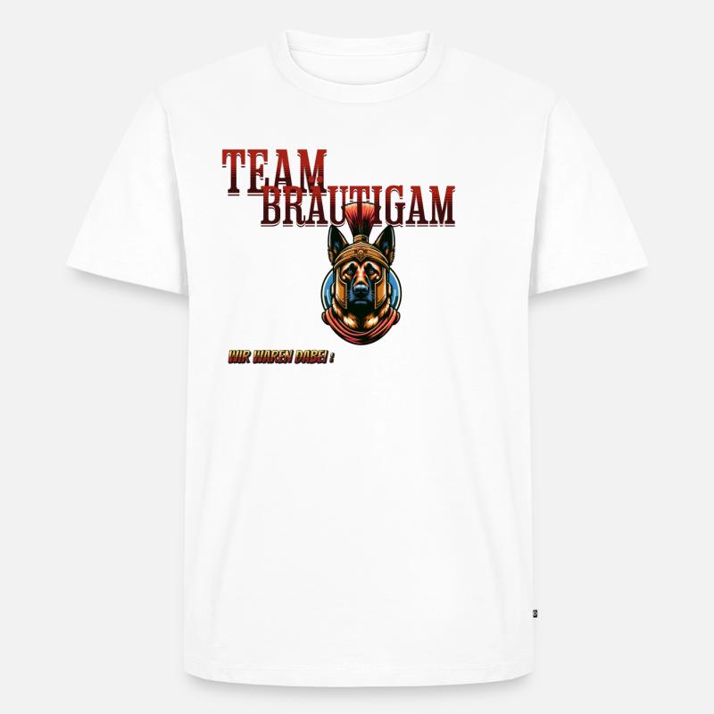 Team Bräutigam - Männer Premium Bio T-Shirt - Weiß