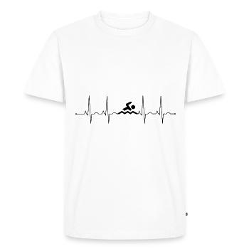 battement de cœur nage - T-shirt Premium bio Homme - blanc - Devant - Nico (187cm)