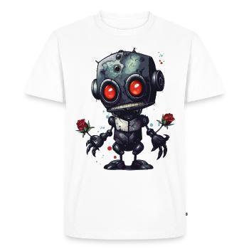 Funny robot - Men's Premium Organic T-Shirt - white - Front - Nico (187cm)
