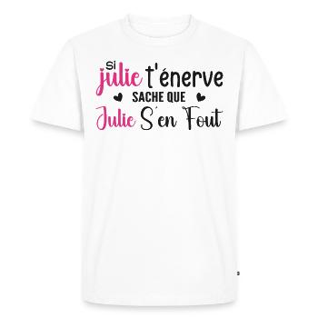 julie - T-shirt Premium bio Homme - blanc - Devant - Nico (187cm)