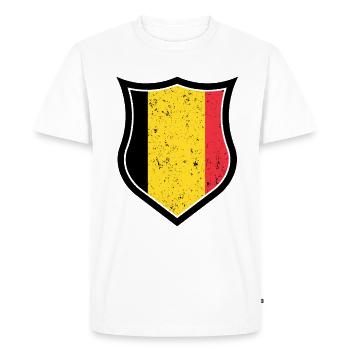 Belgique - T-shirt Premium bio Homme - blanc - Devant - Nico (187cm)