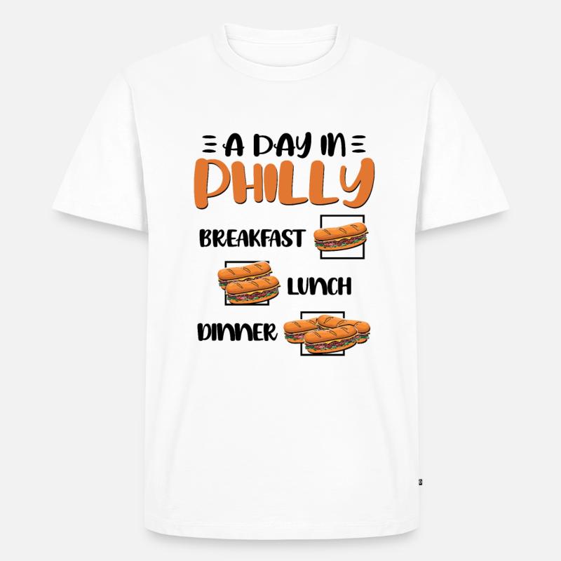 Philly Breakfast Sandwich - Männer Premium Bio T-Shirt - Weiß