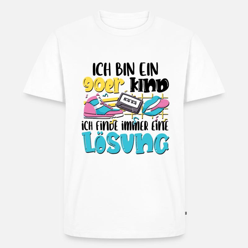 Ich bin ein 90er Kind - Männer Premium Bio T-Shirt - Weiß