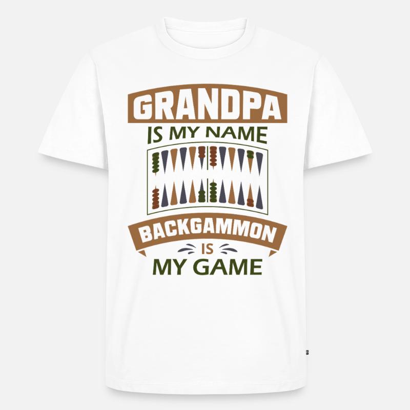 Backgammon Spiel - Männer Premium Bio T-Shirt - Weiß