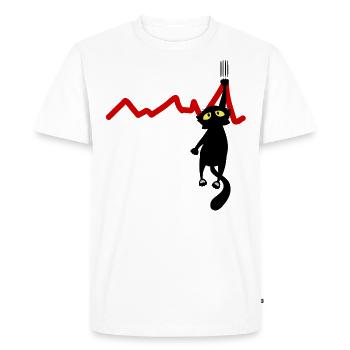 Chat noir - T-shirt Premium bio Homme - blanc - Devant - Nico (187cm)