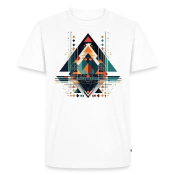 Motif ethno géométrique cool - T-shirt Premium bio Homme - blanc - Devant - Nico (187cm)