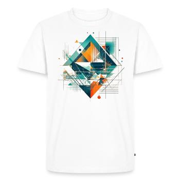 Motif ethnique géométrique cool - T-shirt Premium bio Homme - blanc - Devant - Nico (187cm)