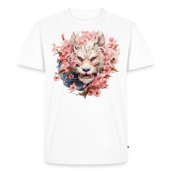 Chinese Dragon Cherry Blossoms C-drama Xianxia - Men's Premium Organic T-Shirt - white - Front - Nico (187cm)