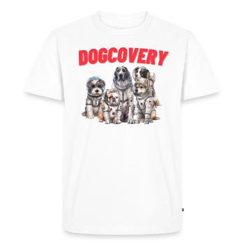 Dogcothrough dogs mission - Men's Premium Organic T-Shirt - white - Front - Nico (187cm)