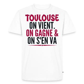 Rugby Toulouse Humour Cadeau Supporter Rugby - T-shirt Premium bio Homme - blanc - Devant - Nico (187cm)