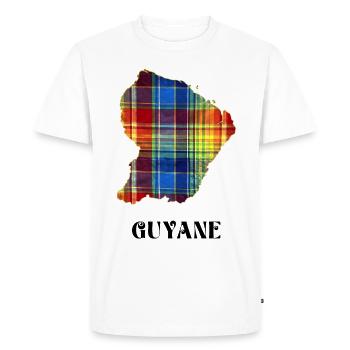 Guyane Française Madras Homme Femme Et Enfant - T-shirt Premium bio Homme - blanc - Devant - Nico (187cm)