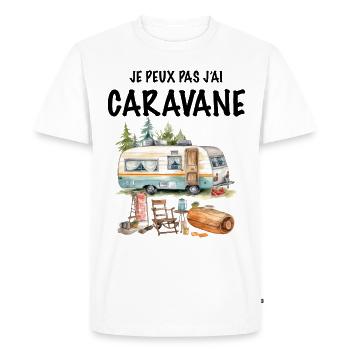Man Camping Caravan Hiking Papa Grandpa Tonton - Men's Premium Organic T-Shirt - white - Front - Nico (187cm)