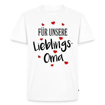 grand-mère amour grand-mère grand-mère préféré coeur - T-shirt Premium bio Homme - blanc - Devant - Nico (187cm)