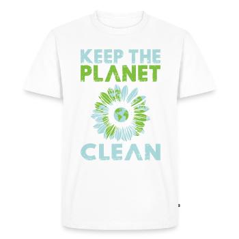 Environment Sustainability Climate Change Slogan Protection - Men's Premium Organic T-Shirt - white - Front - Nico (187cm)