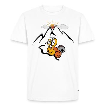 Escargot de montagne - T-shirt Premium bio Homme - blanc - Devant - Nico (187cm)
