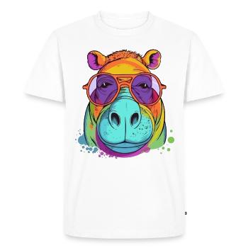 Harry l'hippopotame - T-shirt Premium bio Homme - blanc - Devant - Nico (187cm)
