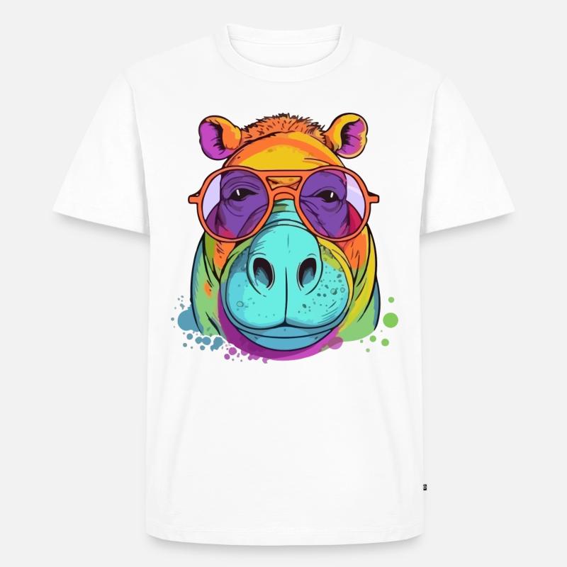 Harry, das Nilpferd - Männer Premium Bio T-Shirt - Weiß