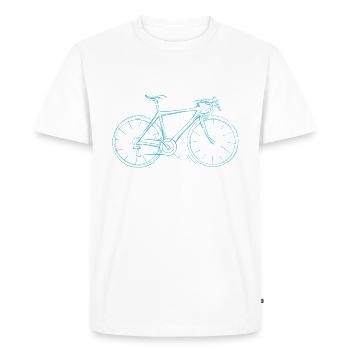Vélo de course Hommes Vélo Esquisse Cyclisme - T-shirt Premium bio Homme - blanc - Devant - Nico (187cm)
