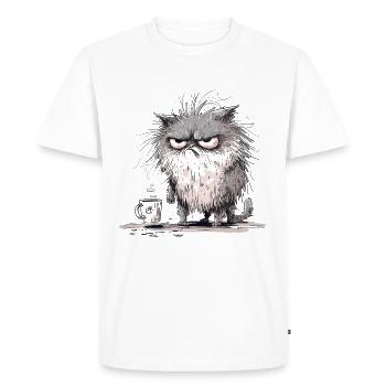 Coffee Break - Motif Animal Drôle - T-shirt Premium bio Homme - blanc - Devant - Nico (187cm)
