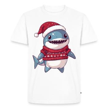 Bande dessinée de Noël requin - T-shirt Premium bio Homme - blanc - Devant - Nico (187cm)