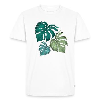 ZAZdesign® Monstera Leaf Shirt | | des plantes Floral - T-shirt Premium bio Homme - blanc - Devant - Nico (187cm)