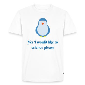 Penguin Science Science - Men's Premium Organic T-Shirt - white - Front - Nico (187cm)